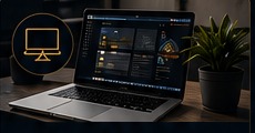 Laptop showing technical IT support